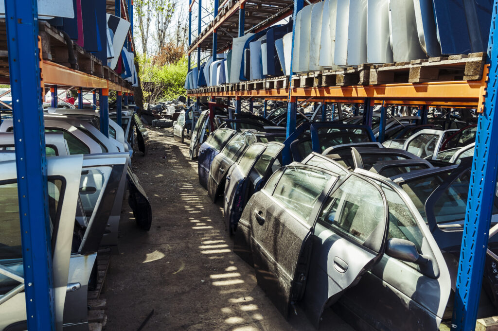 Layered Rows Of Car Doors